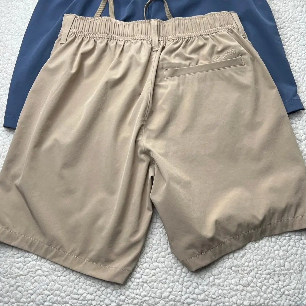 Hollister Blue and Khaki Elastic Waist Uniform Shorts XS (Set of 2)